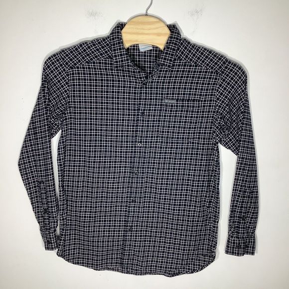 Columbia Mens Long Sleeve Button Up Flannel Shirt Black Size Large - Picture 2 of 5